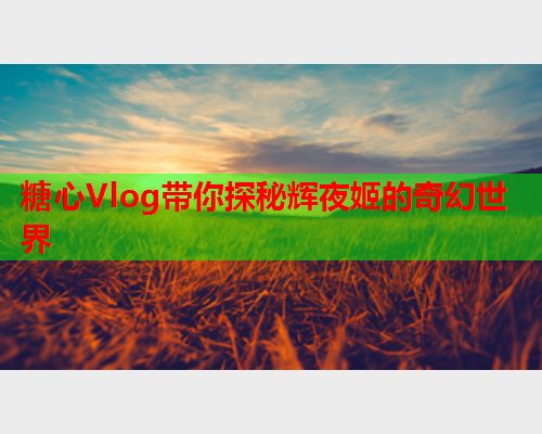 糖心Vlog带你探秘辉夜姬的奇幻世界